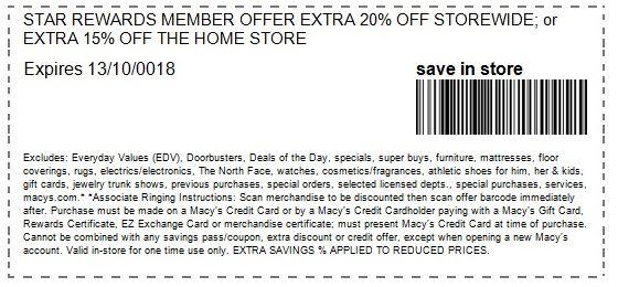 In-Store Offer for Star Rewards Members: Extra 15-20% off Site-Wide