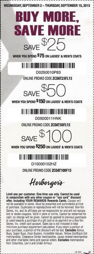 In-Store: $50 off Ladies’ & Men’s Coats Orders $150 or More